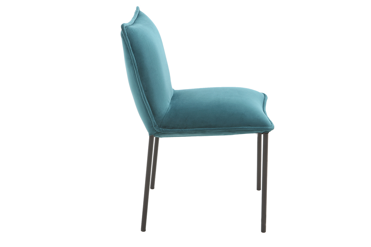 Chaises design velours bleu ptrole (lot de 2) SOLACE