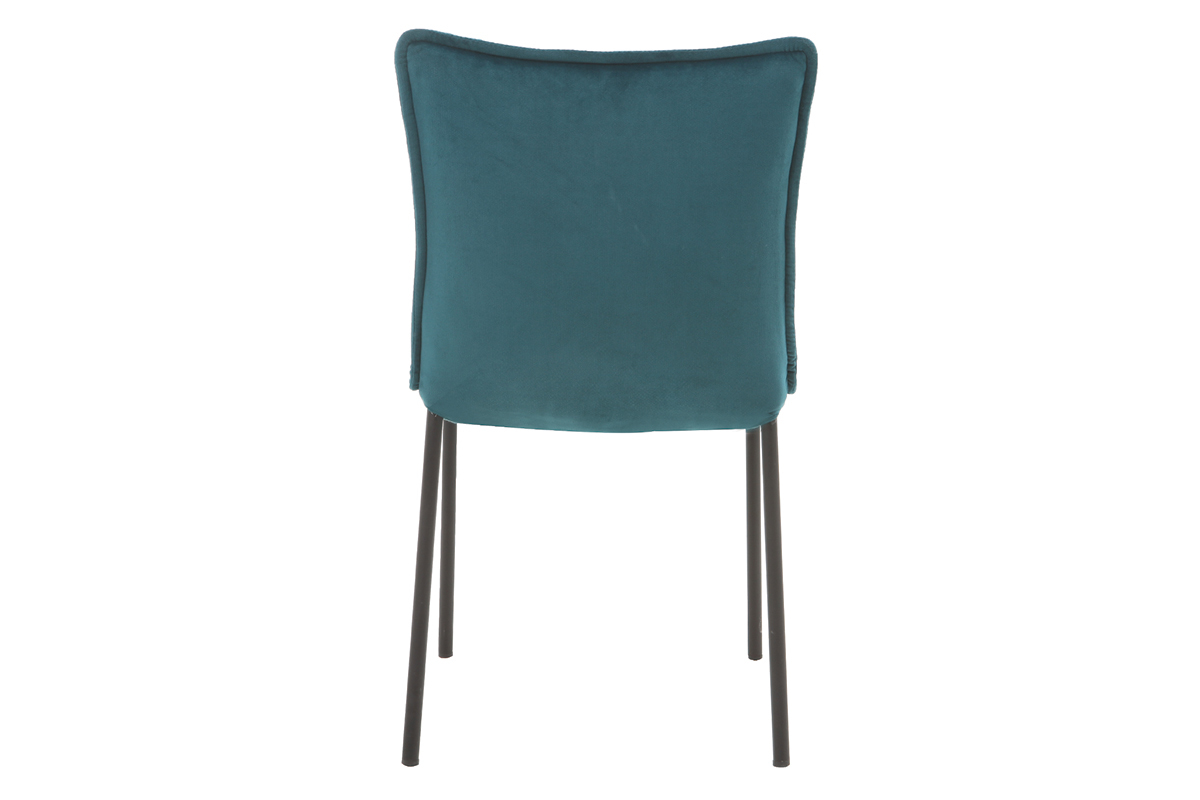 Chaises design velours bleu ptrole (lot de 2) SOLACE