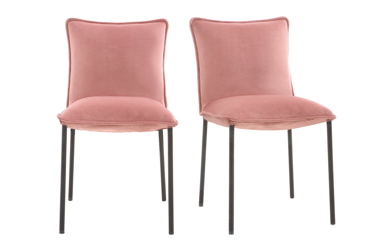 Chaises design velours rose (lot de 2) SOLACE