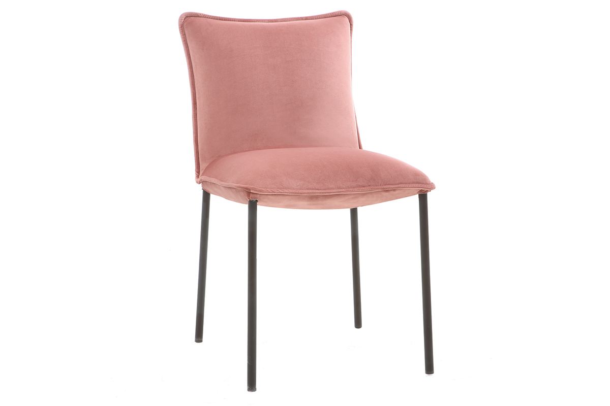 Chaises design velours rose (lot de 2) SOLACE