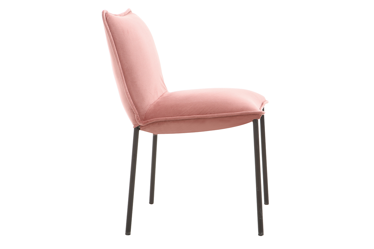 Chaises design velours rose (lot de 2) SOLACE