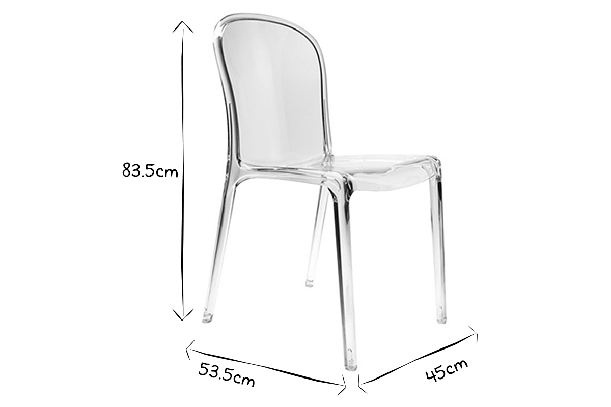 Chaises empilables design transparentes (lot de 2) THALYSSE