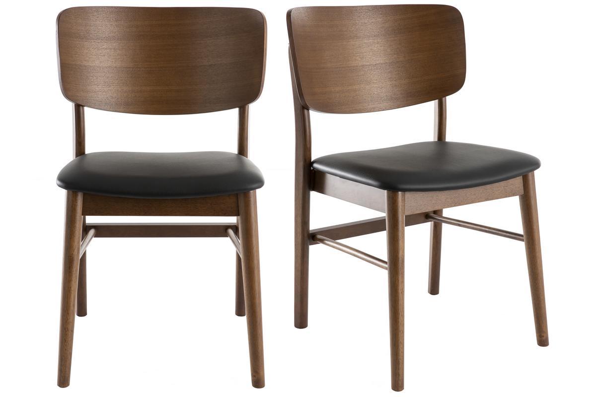 Chaises en bois fonc et noir (lot de 2) SHELDON