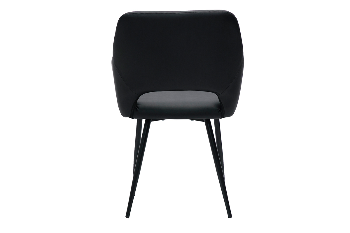 Chaises en polyurthane noire et mtal noir (lot de 2) LAURETTE