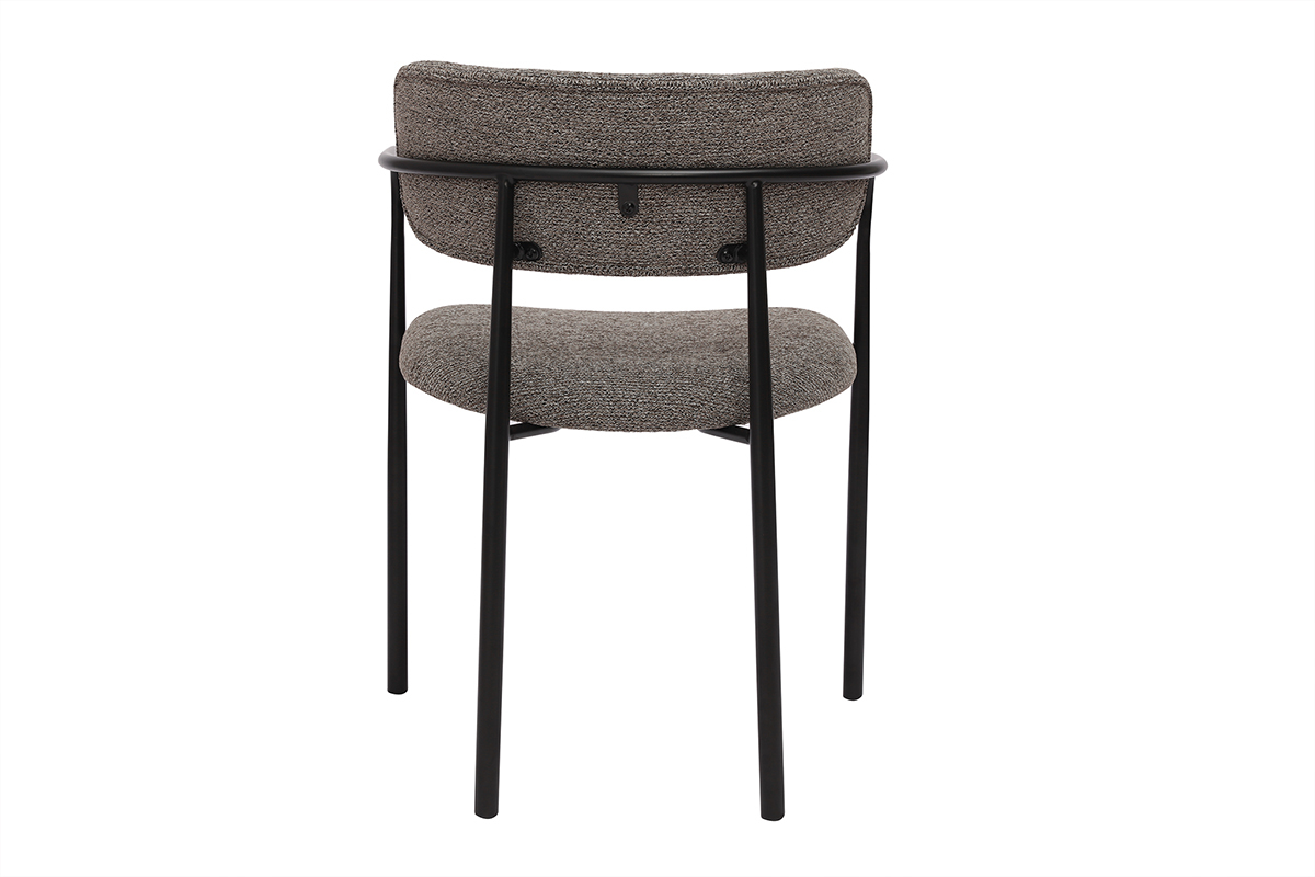 Chaises en tissu textur taupe et mtal noir (lot de 2) SWIFT