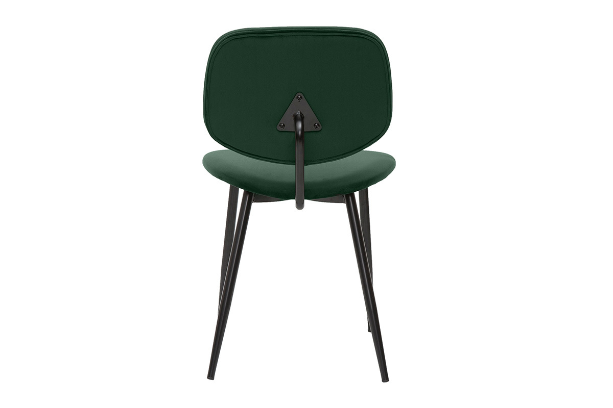 Chaises en tissu velours vert et mtal noir (lot de 2) TOBIAS