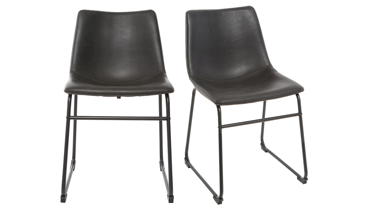 Chaises industrielles noires (lot de 2) NEW ROCK