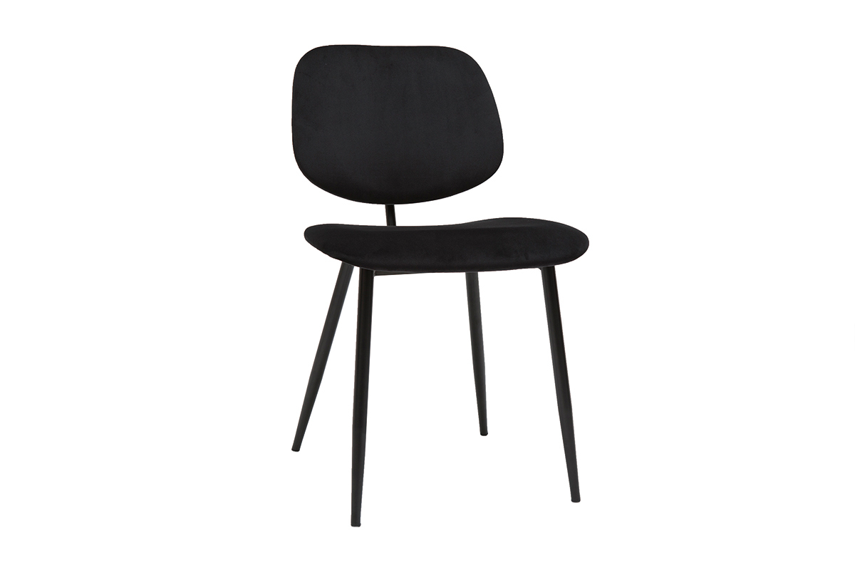 Chaises noires en tissu velours et mtal (lot de 2) TOBIAS