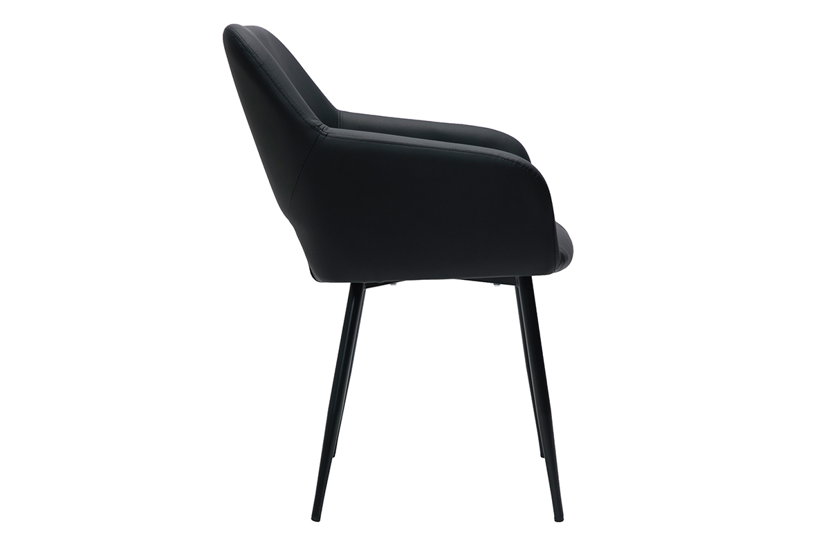 Chaises noires et mtal noir (lot de 2) LAURETTE