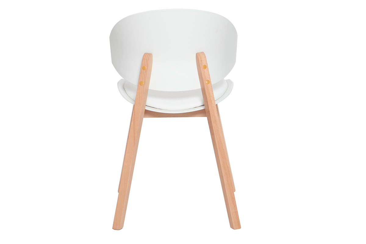 Chaises scandinaves blanc et bois clair (lot de 2) BLOEM