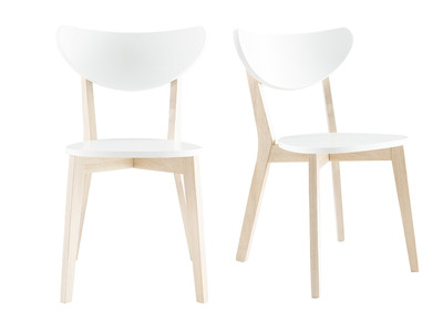 chaise blanche pieds bois de cuisine prix pas cher en promo vente en ligne