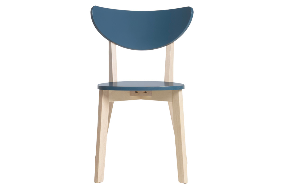 Chaises scandinaves bleu et bois clair (lot de 2) LEENA