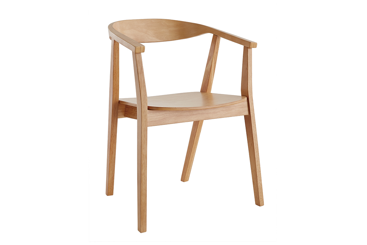 Chaises scandinaves en bois clair (lot de 2) BAHIA