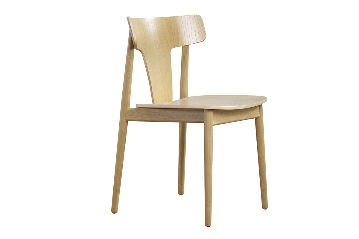 Chaises scandinaves en bois clair chne massif (lot de 2) LOUISA