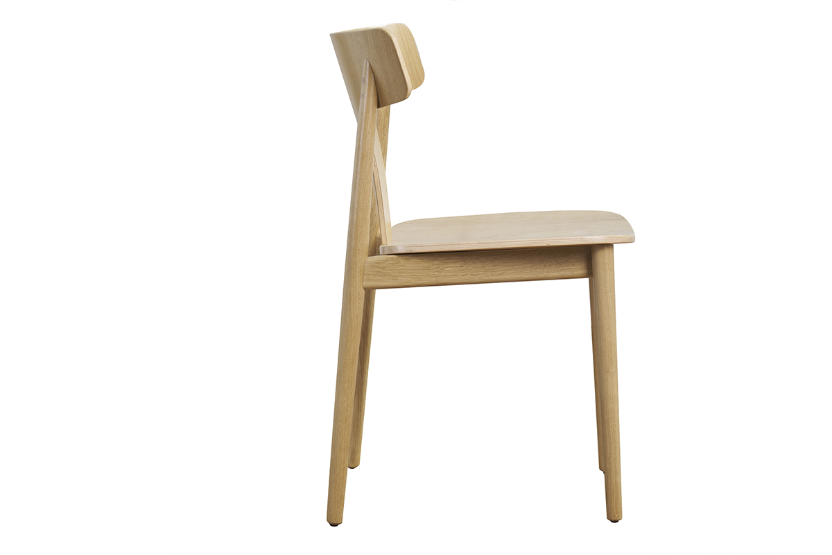 Chaises scandinaves en bois clair chne massif (lot de 2) LOUISA