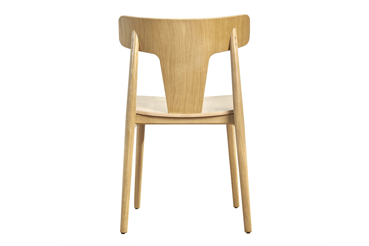 Chaises scandinaves en bois clair chne massif (lot de 2) LOUISA