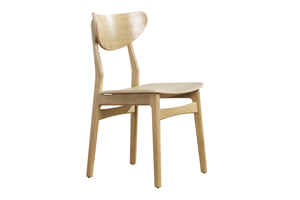 Chaises scandinaves en bois clair chne massif (lot de 2) MAYA