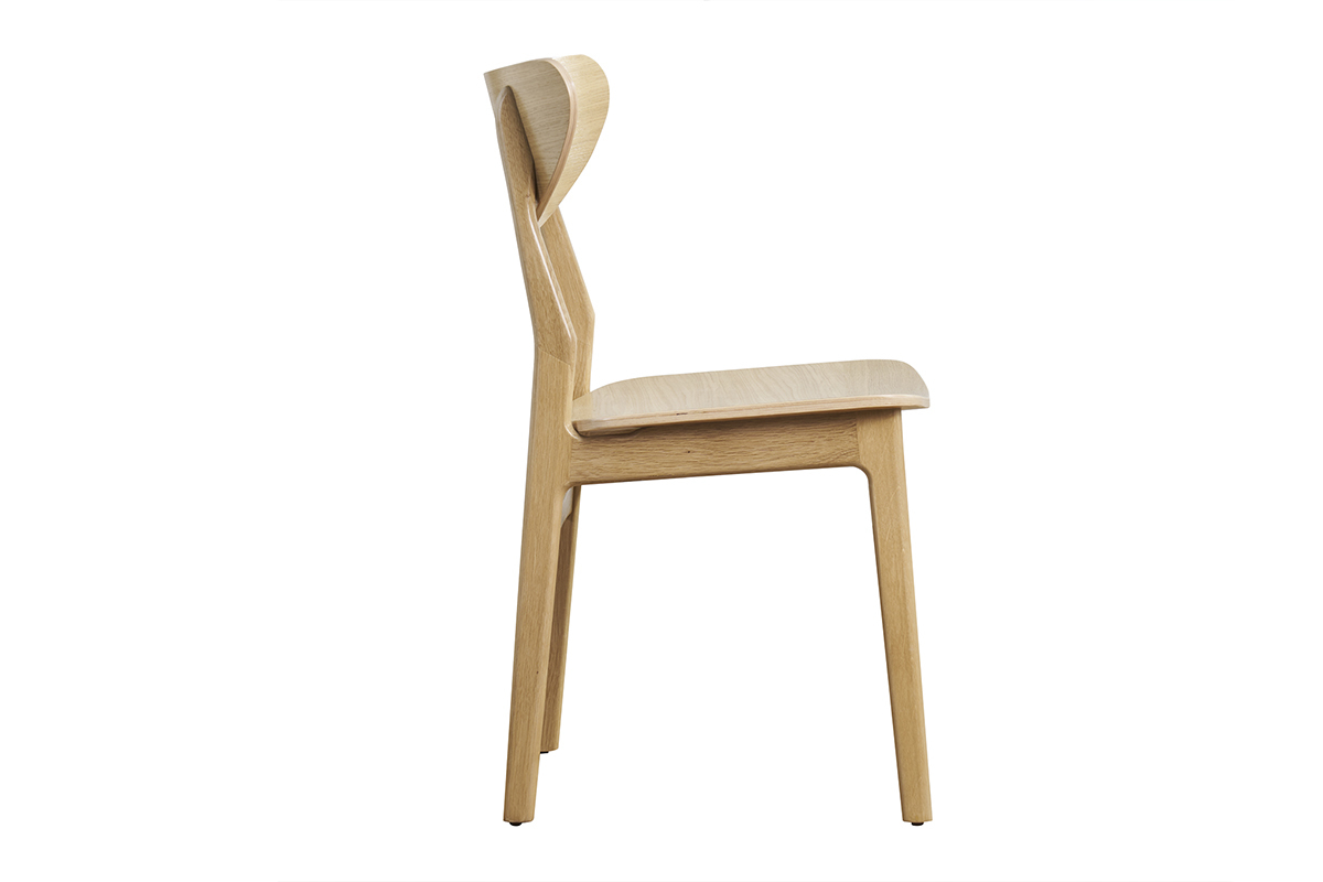 Chaises scandinaves en bois clair chne massif (lot de 2) MAYA