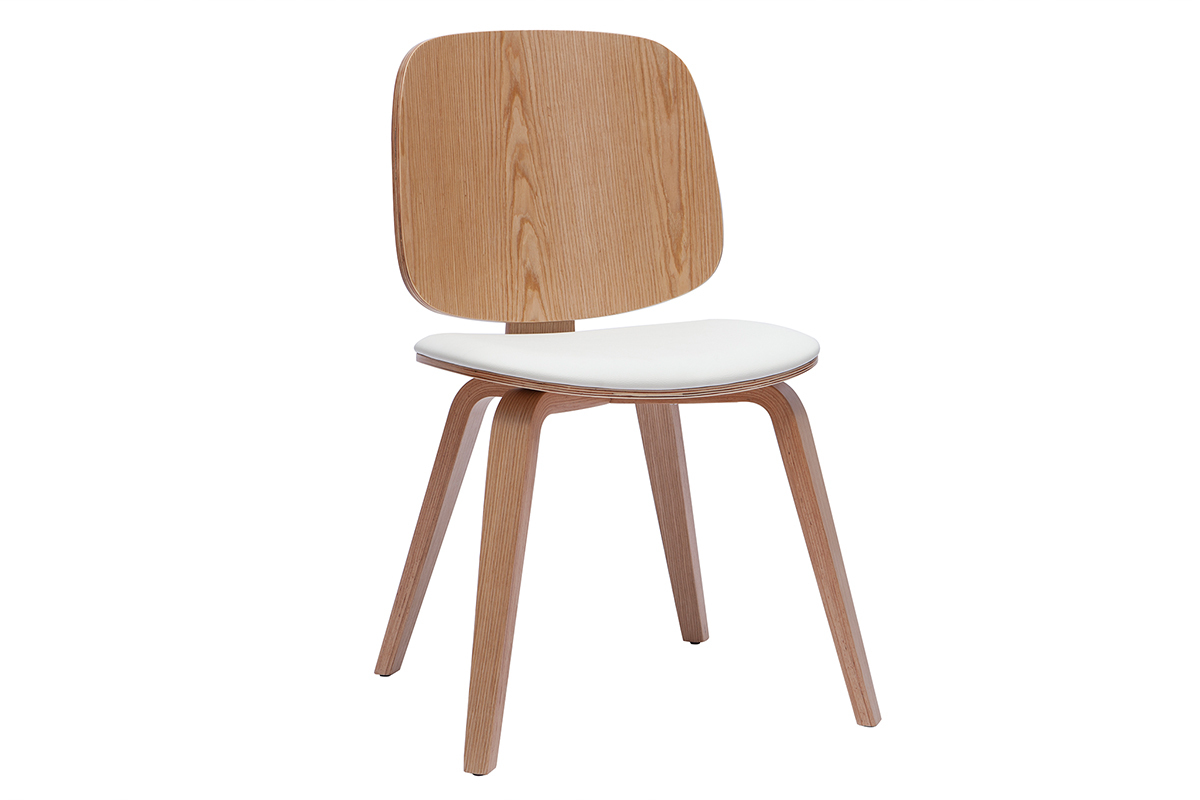 Chaises scandinaves en bois clair et blanc (lot de 2) BECK