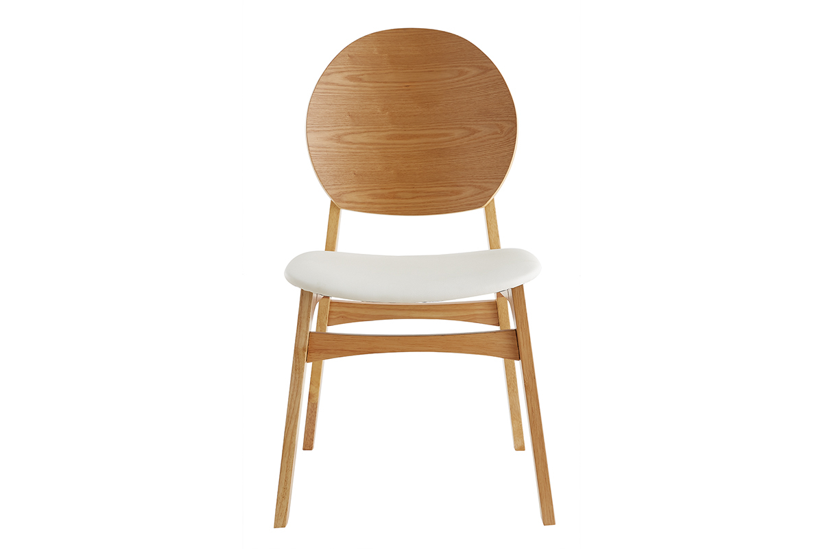 Chaises scandinaves en bois clair et blanc (lot de 2) ELTON