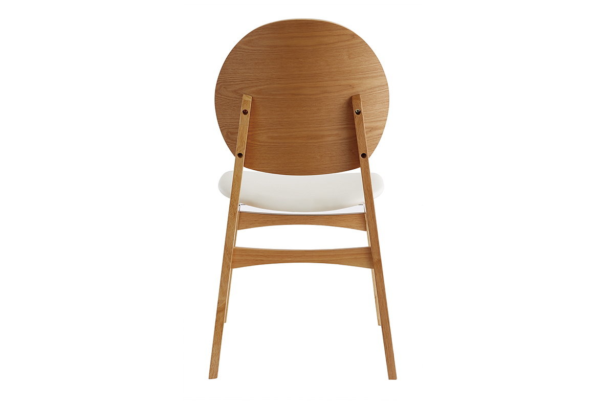 Chaises scandinaves en bois clair et blanc (lot de 2) ELTON