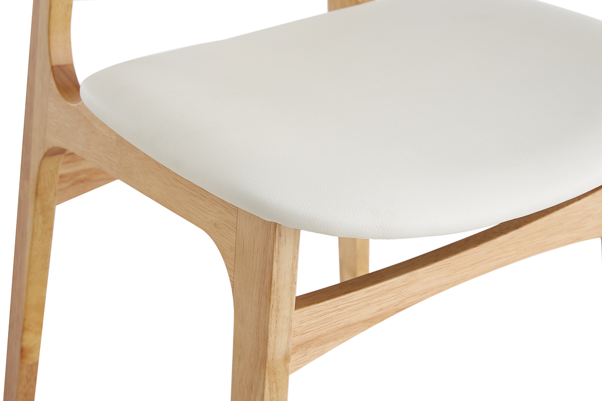 Chaises scandinaves en bois clair et blanc (lot de 2) ELTON