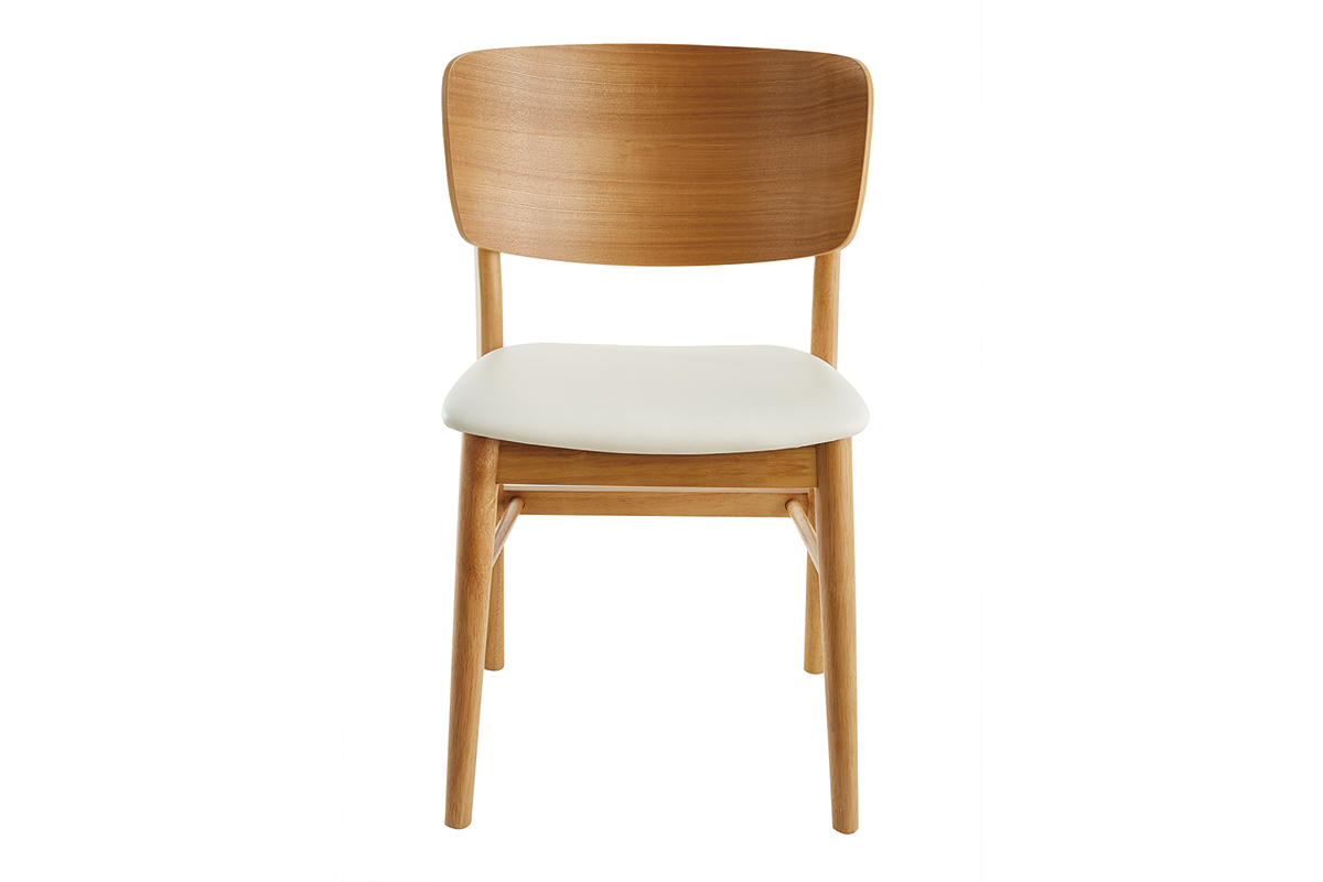 Chaises scandinaves en bois clair et blanc (lot de 2) SHELDON