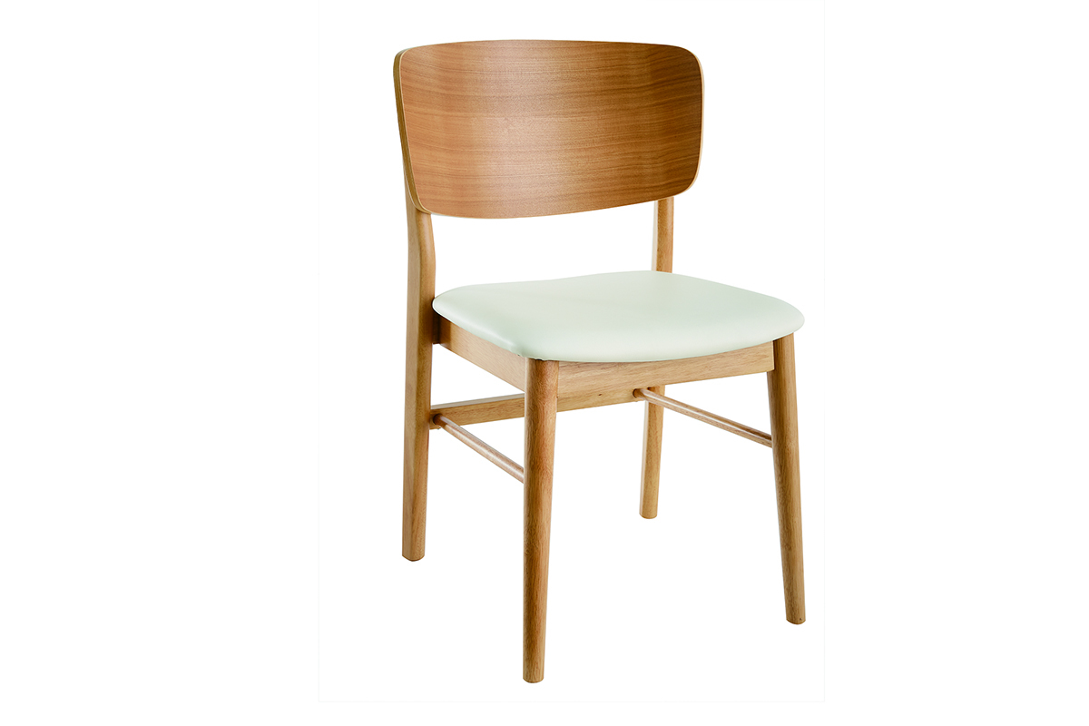 Chaises scandinaves en bois clair et blanc (lot de 2) SHELDON