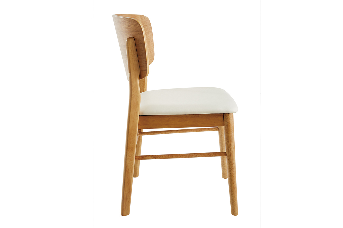 Chaises scandinaves en bois clair et blanc (lot de 2) SHELDON