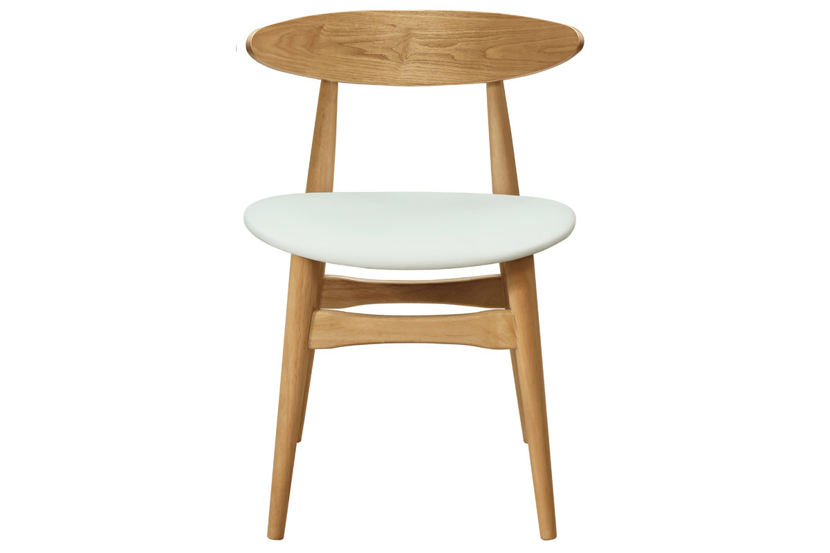 Chaises scandinaves en bois clair et blanc (lot de 2) WALFORD