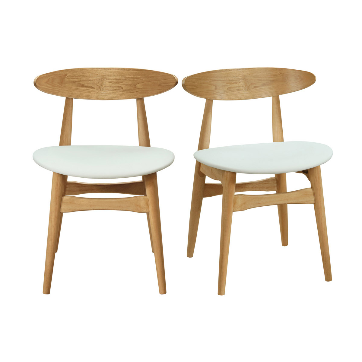 Chaises scandinaves en bois clair et blanc (lot de 2) WALFORD