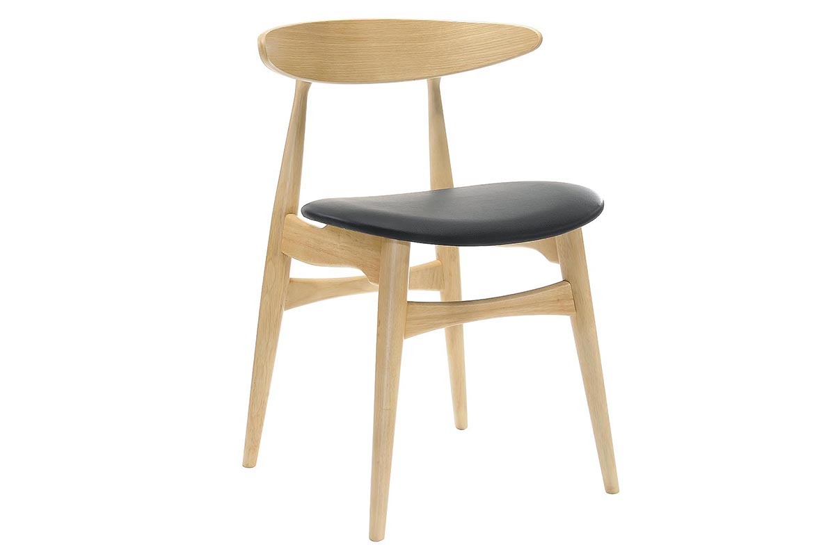 Chaises scandinaves en bois clair et noir (lot de 2) WALFORD