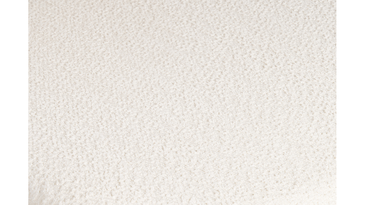Chaises scandinaves en bois clair et tissu effet laine boucle blanc (lot de 2) ELTON
