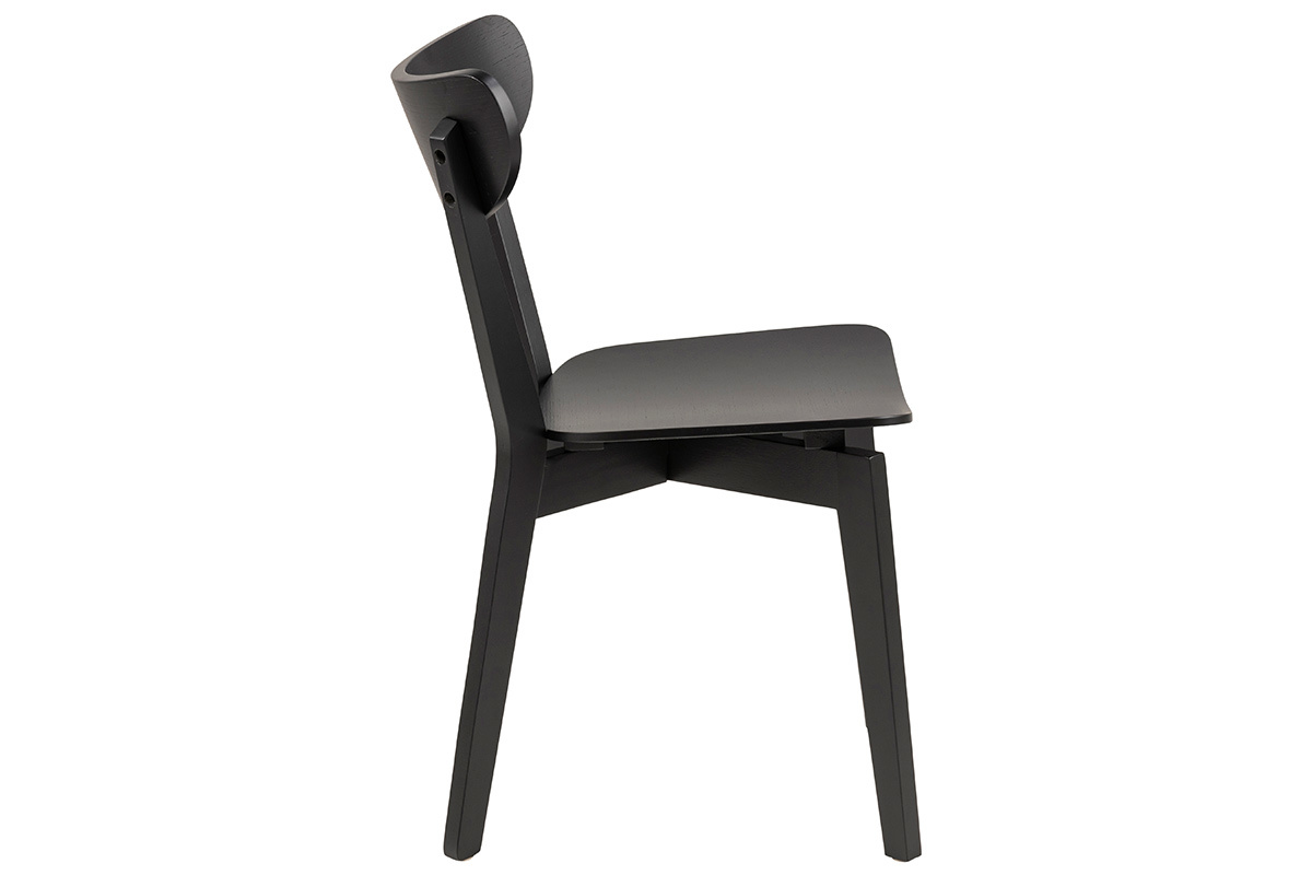 Chaises scandinaves en bois noir (lot de 2) BAKI