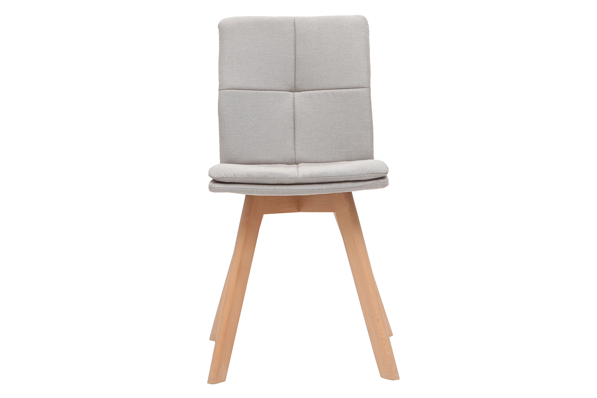 Chaises scandinaves en tissu beige et bois clair (lot de 2) THEA