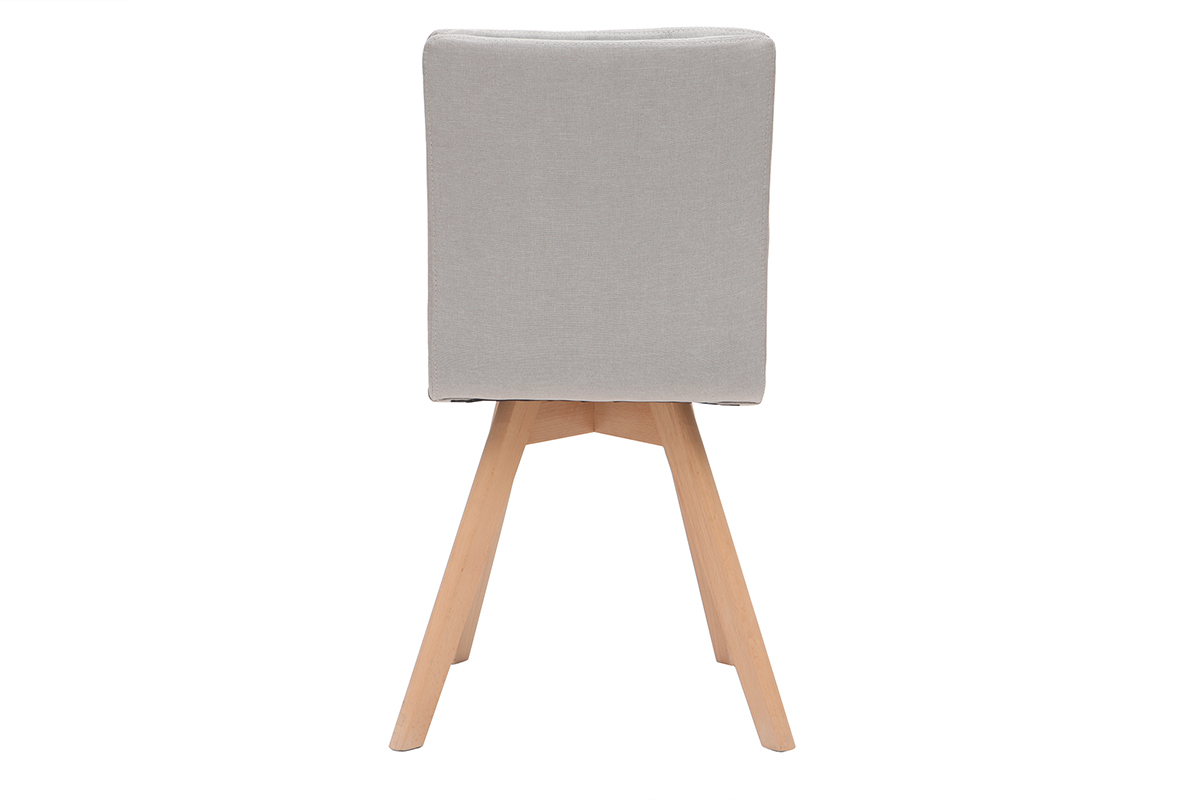 Chaises scandinaves en tissu beige et bois clair (lot de 2) THEA