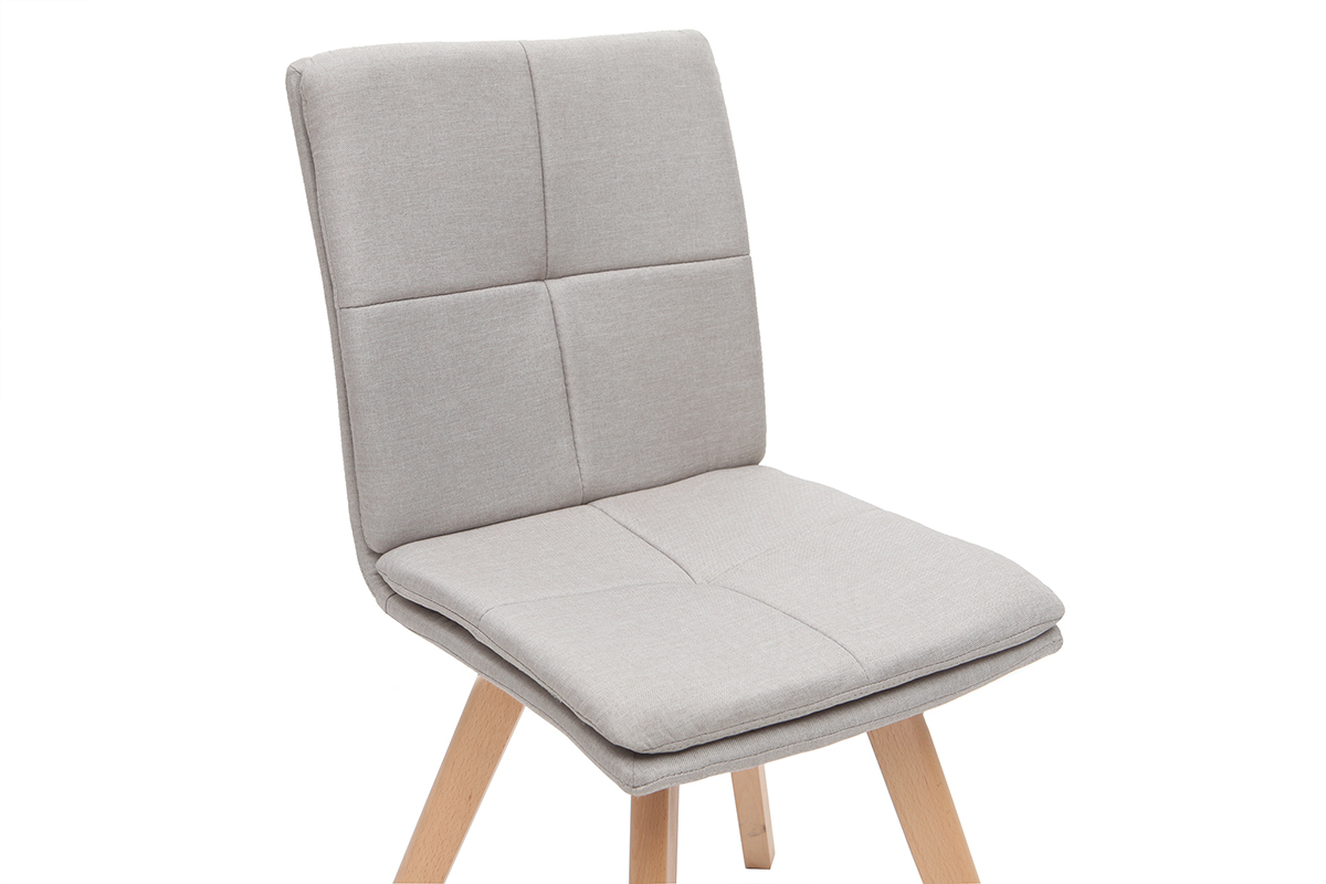 Chaises scandinaves en tissu beige et bois clair (lot de 2) THEA