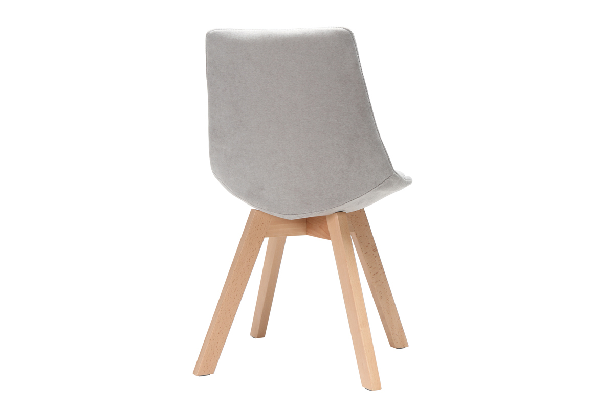 Chaises scandinaves en tissu gris clair et bois (lot de 2) MATILDE