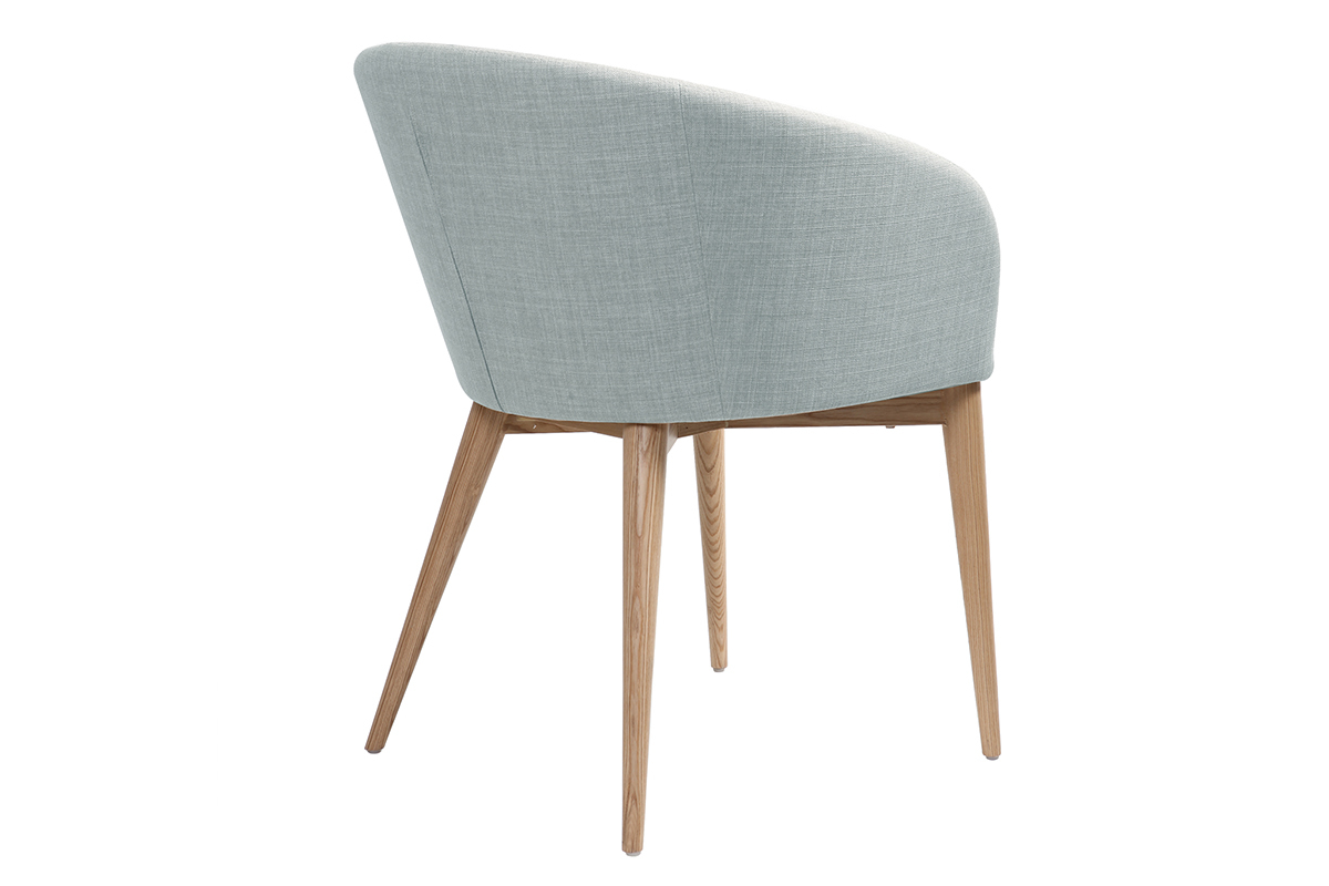 Chaises scandinaves en tissu gris clair et bois clair (lot de 2) DALIA