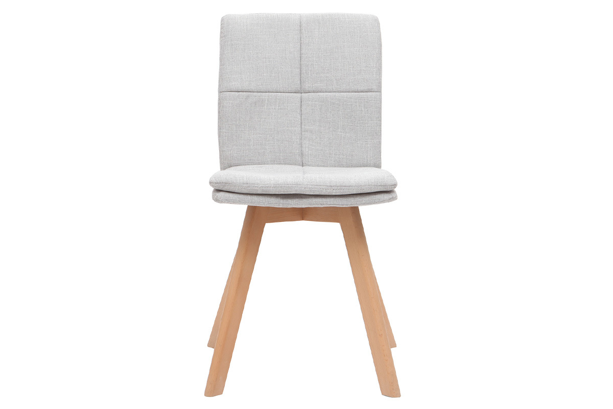 Chaises scandinaves en tissu gris clair et bois clair (lot de 2) THEA