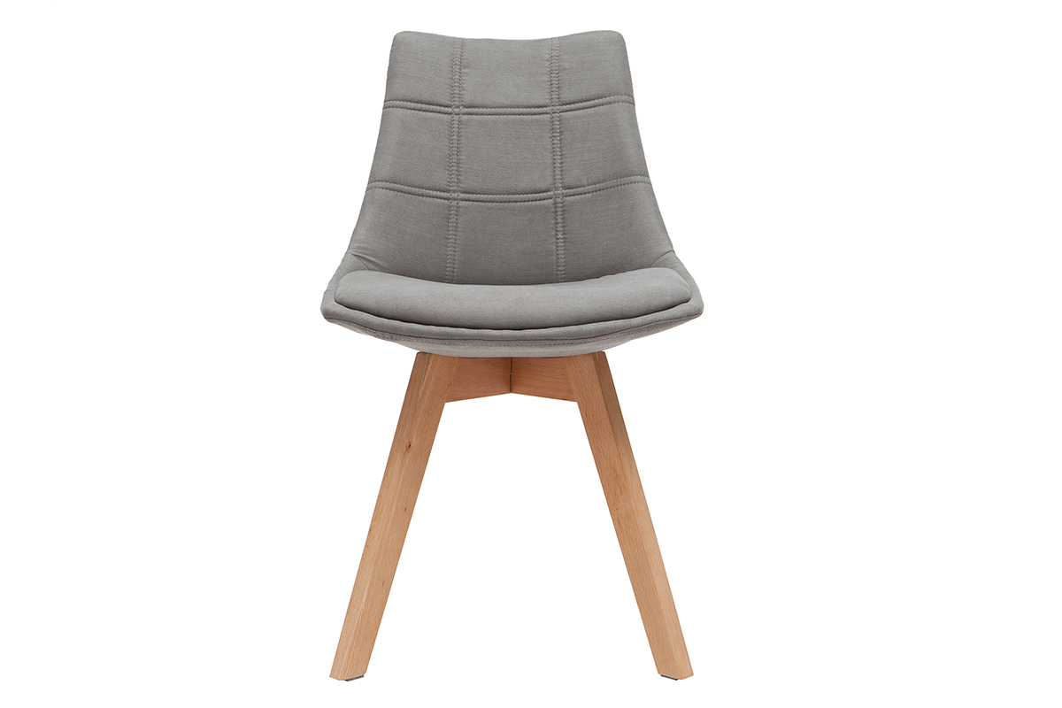 Chaises scandinaves en tissu gris et bois clair (lot de 2) MATILDE