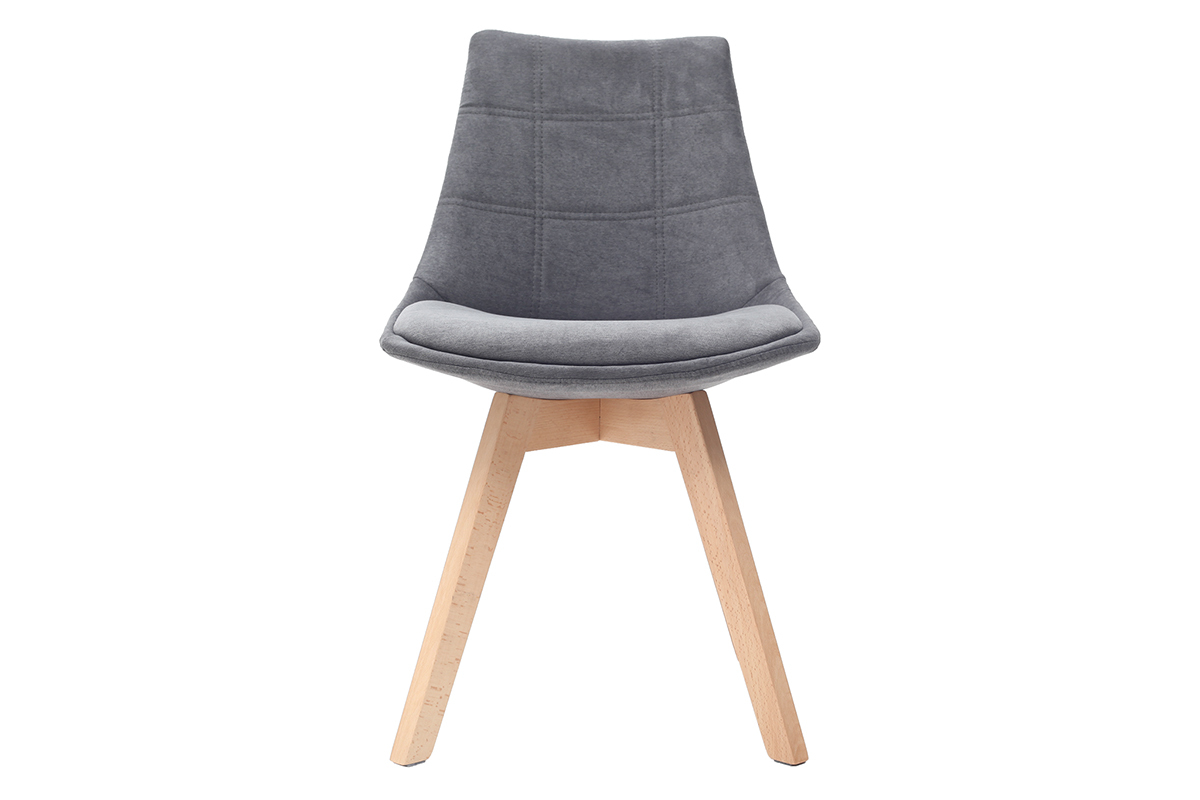 Chaises scandinaves en tissu gris fonc et bois clair (lot de 2) MATILDE