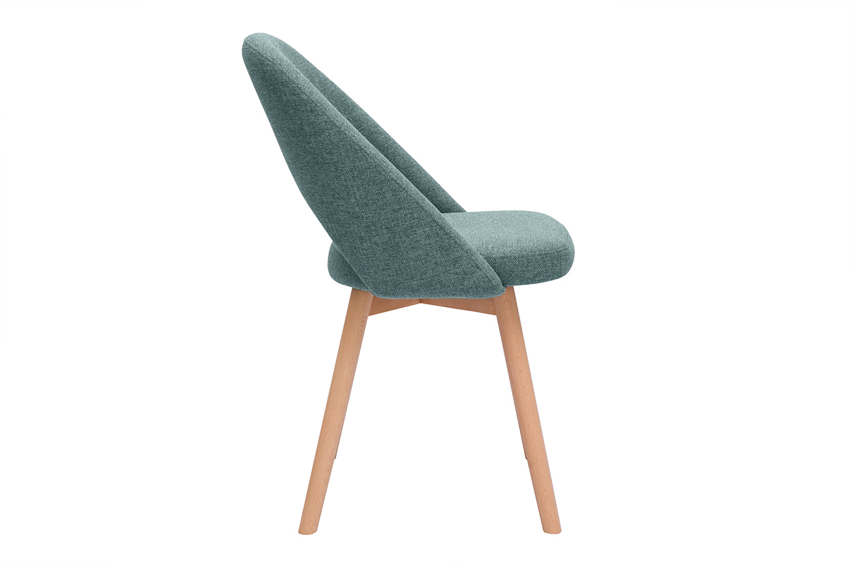 Chaises scandinaves en tissu vert de gris et bois clair (lot de 2) COSETTE