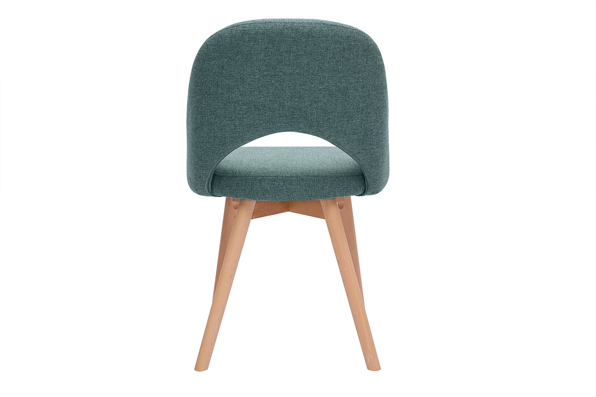 Chaises scandinaves en tissu vert de gris et bois clair (lot de 2) COSETTE