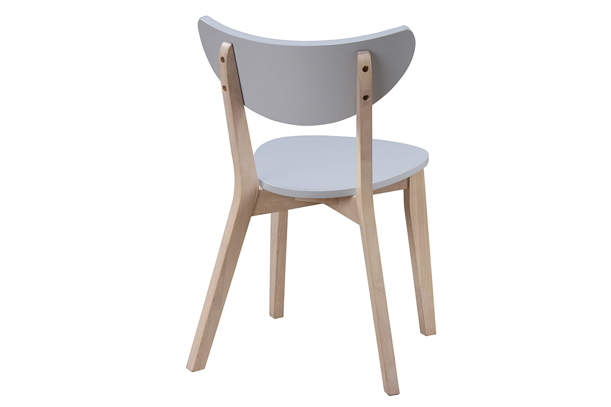 Chaises scandinaves gris et bois clair (lot de 2) LEENA