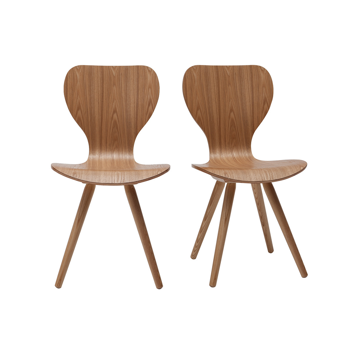 Chaises vintage en bois clair (lot de 2) NORDECO