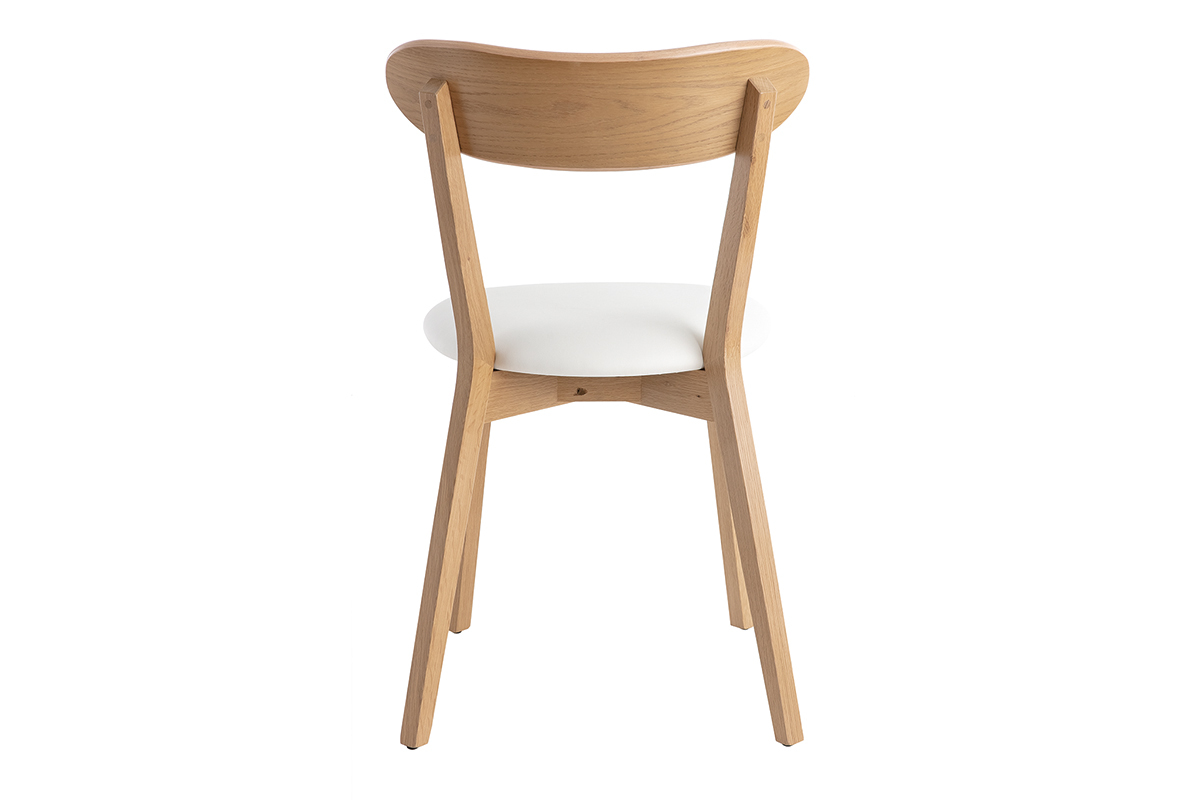 Chaises vintage en bois clair chne et blanc (lot de 2) DOVE