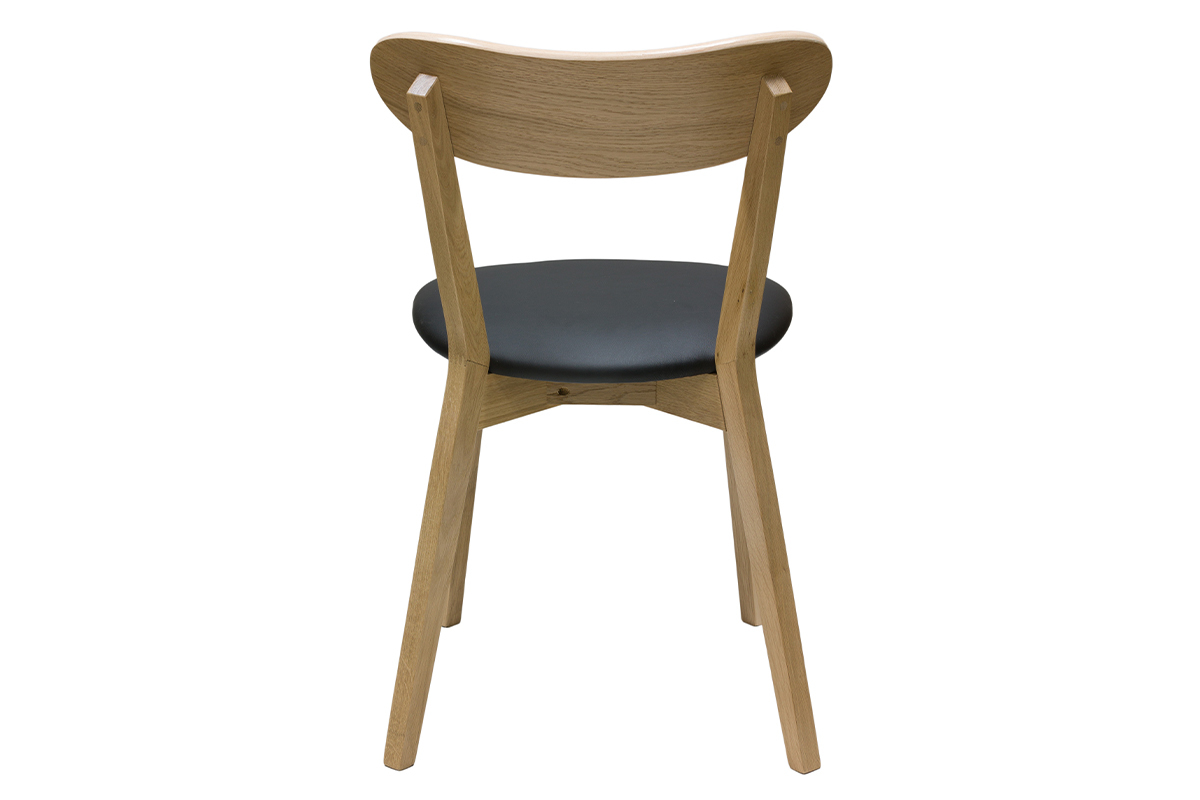 Chaises vintage en bois clair chne et noir (lot de 2) DOVE