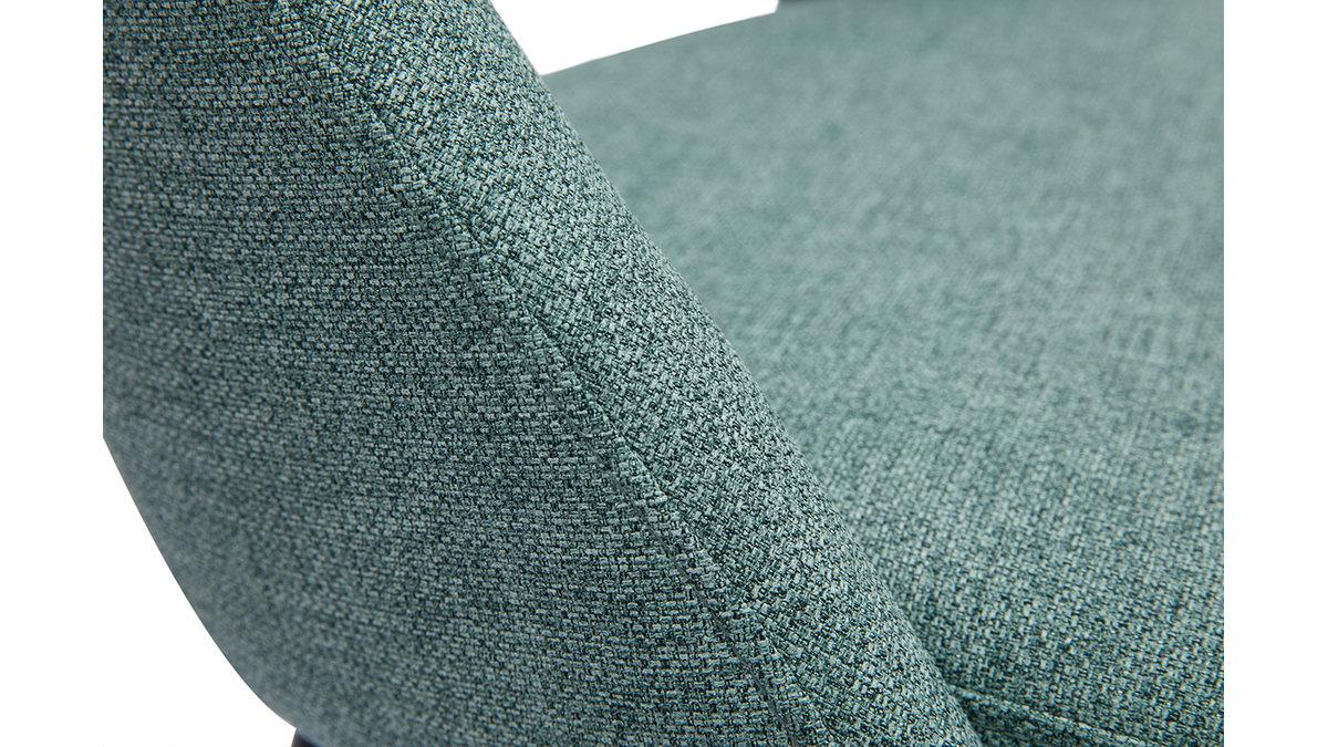 Chaises vintage en tissu vert de gris et mtal noir (lot de 2) COSETTE