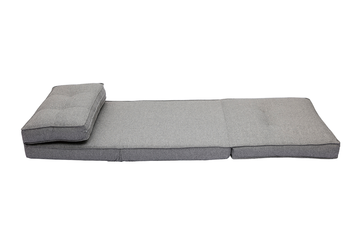 Chauffeuse 1 place convertible en tissu gris chin SALLY